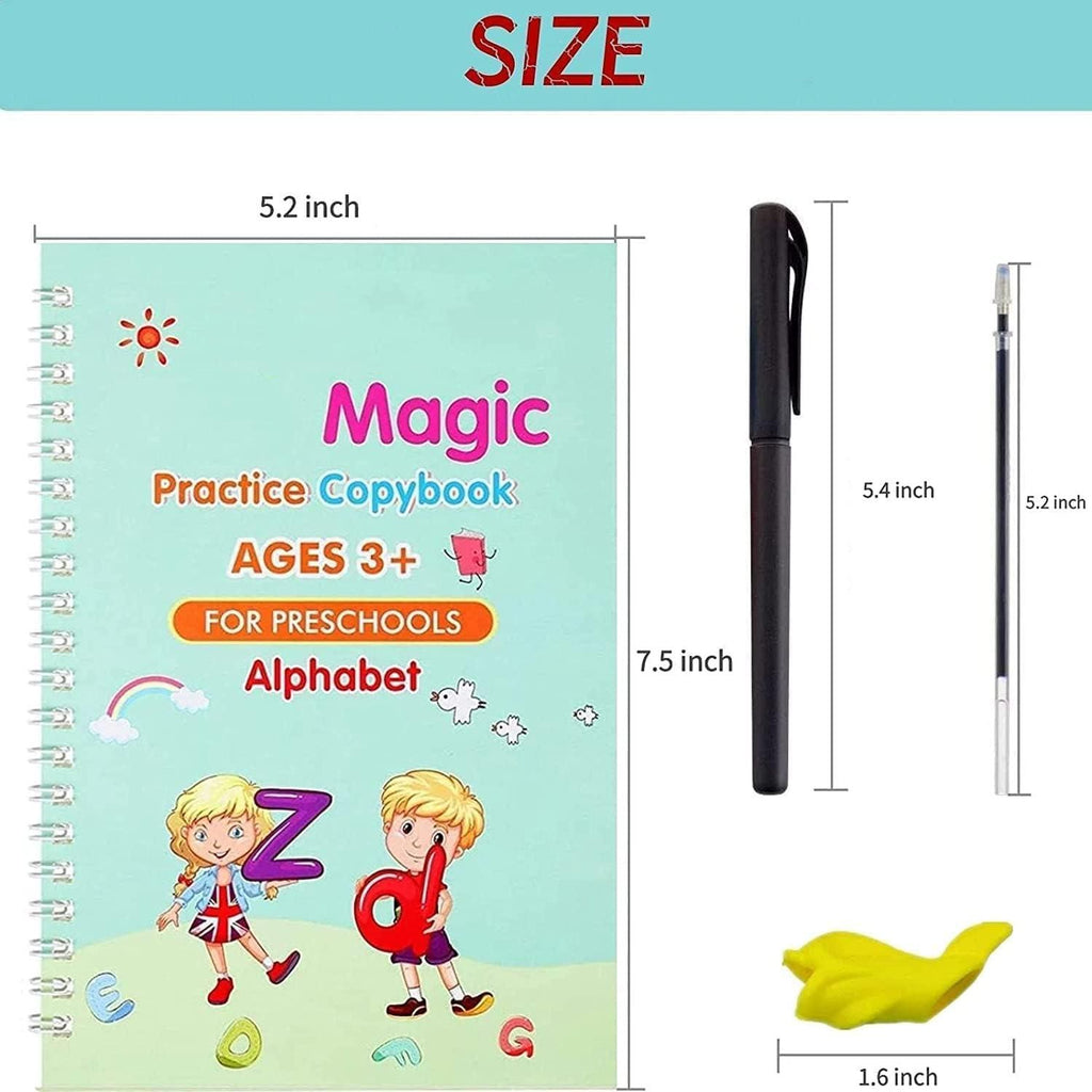 Kids Magic Practice Copybook Set – Alphabet, Numbers & Drawing Book